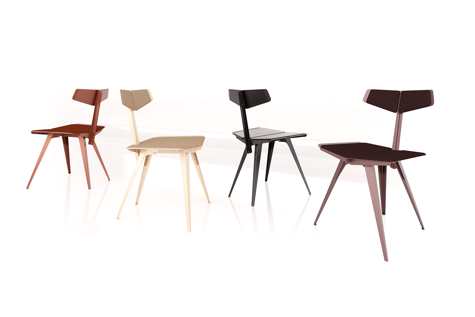 Different colour flex chairs