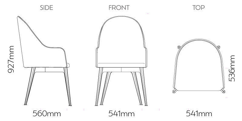 Dimensions Lunana Chair