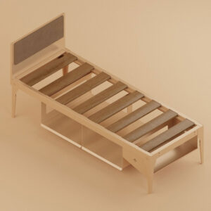 Elemento single bed with steel frame