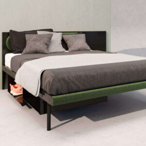 Elemento double bed in a small room