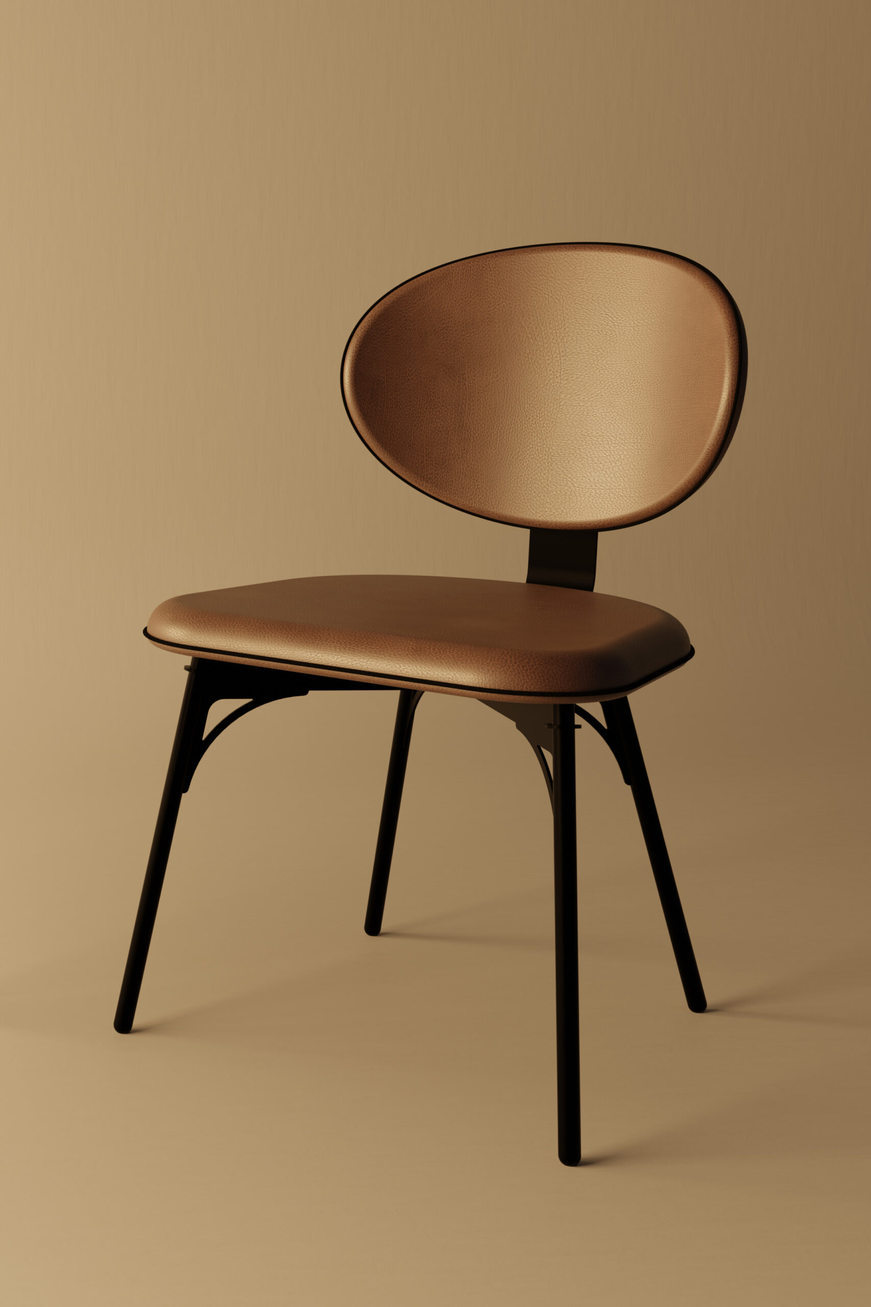 Café Chair – Bare Upholstered Metal Chair - Image 3